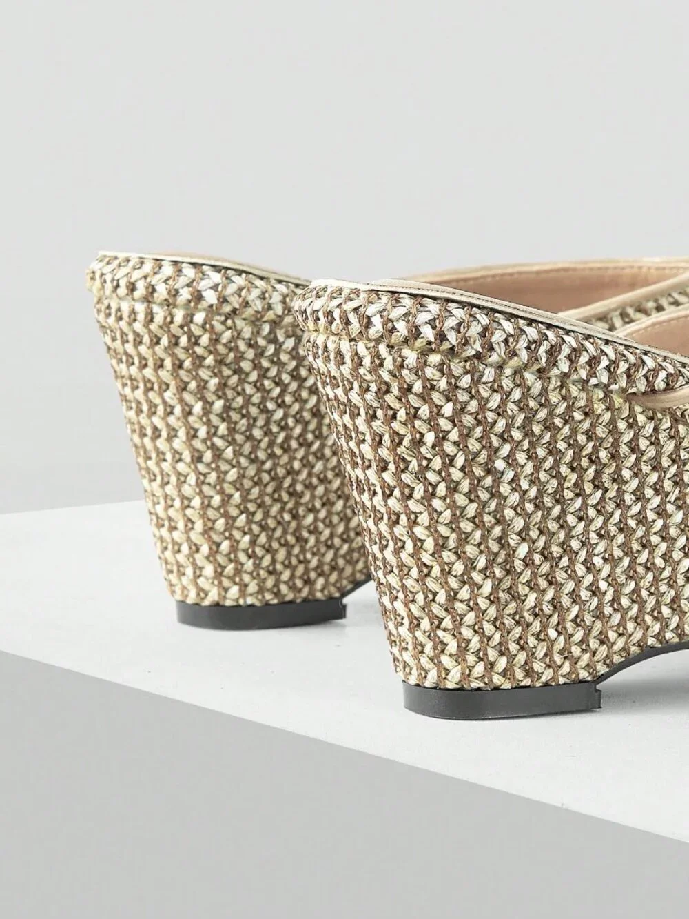 Khaki Women's Wedge Heel Platform Sandals Shoes